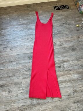 Gentle Fawn Ribbed Tank Maxi Dress in Bright Pink